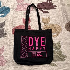 Good Dye Young Dye Happy Black Promotional Tote Bag